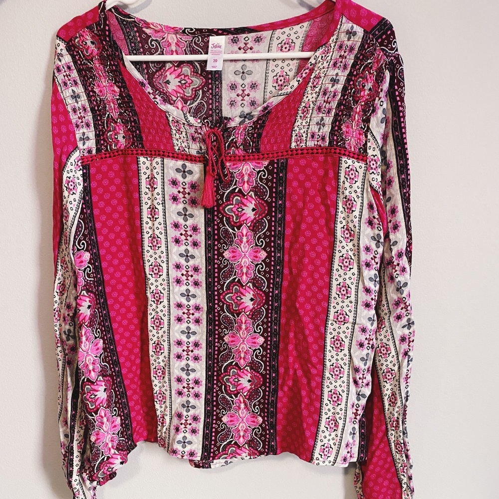 Multicolored Peasant Top